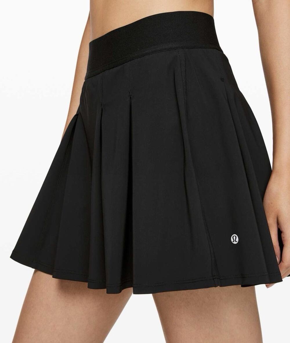 Lululemon Tennis Time Skirt Size 10 Black 13” With Built-In Shorts LW8ADUS